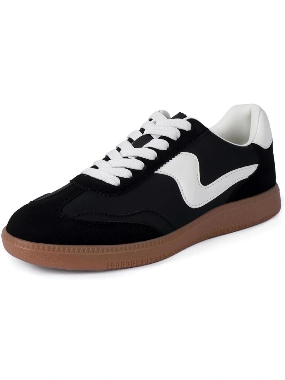 Tigeridea Women’s Retro Gum Sole Sneakers Black White Size 8 NIB